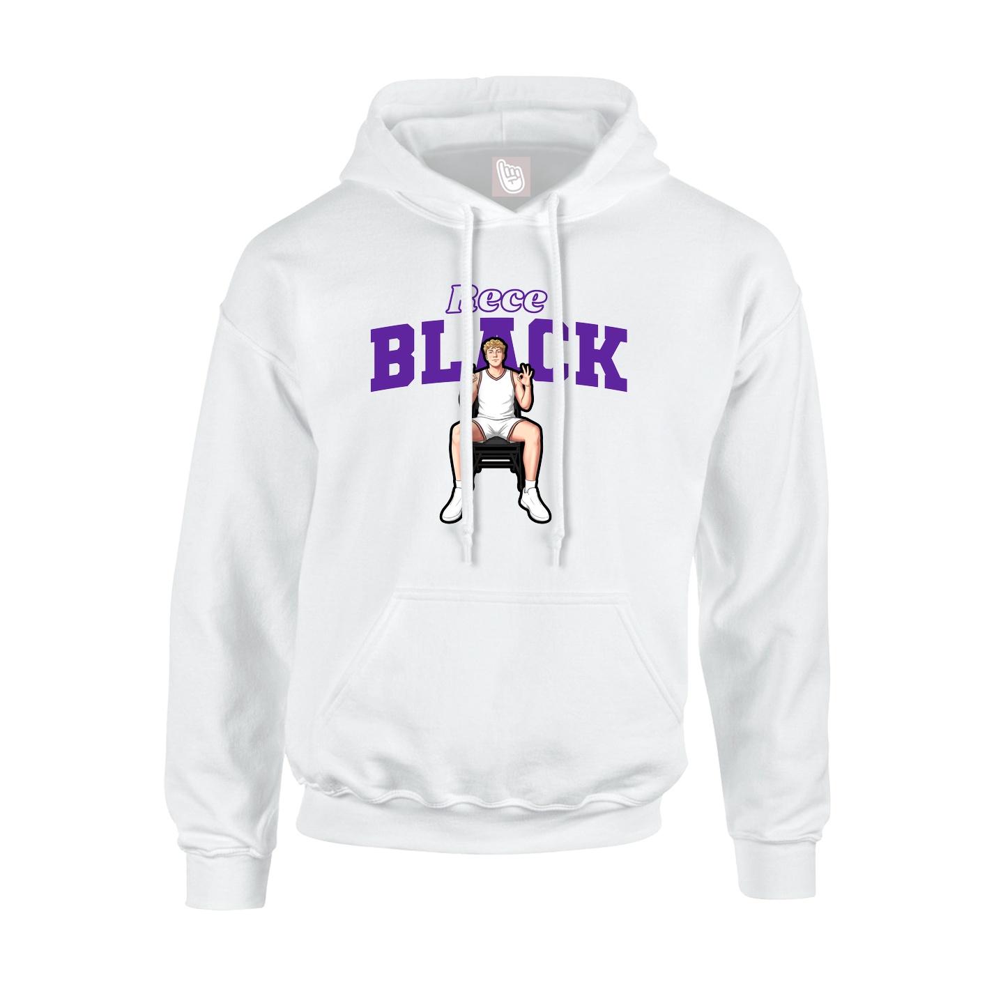 Hoodie — Name Arch in White