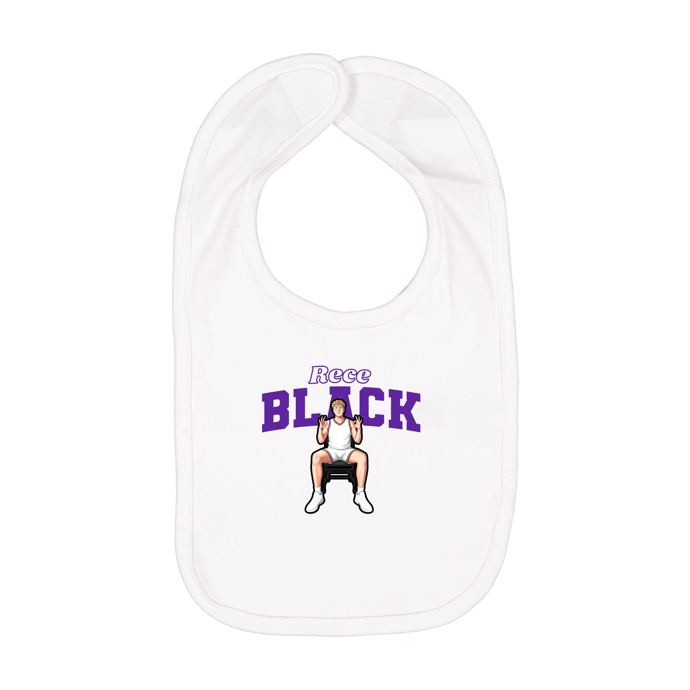 Infant Bib — Name Arch in White