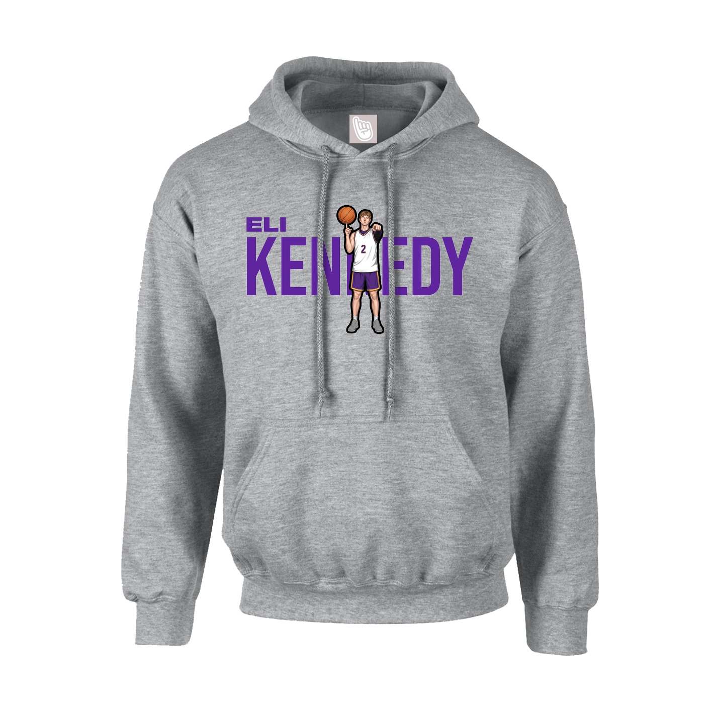 Hoodie — Player Name in Grey