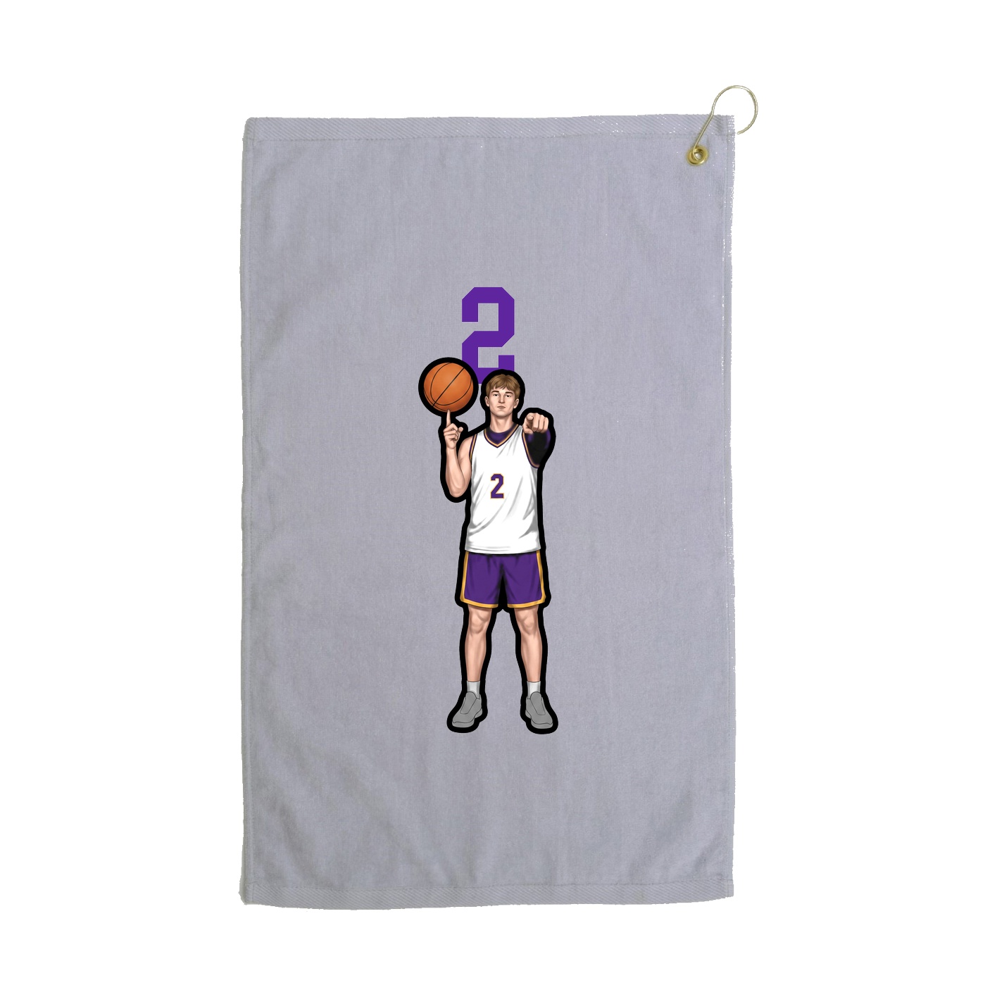 Golf Towel — Number Top in Grey