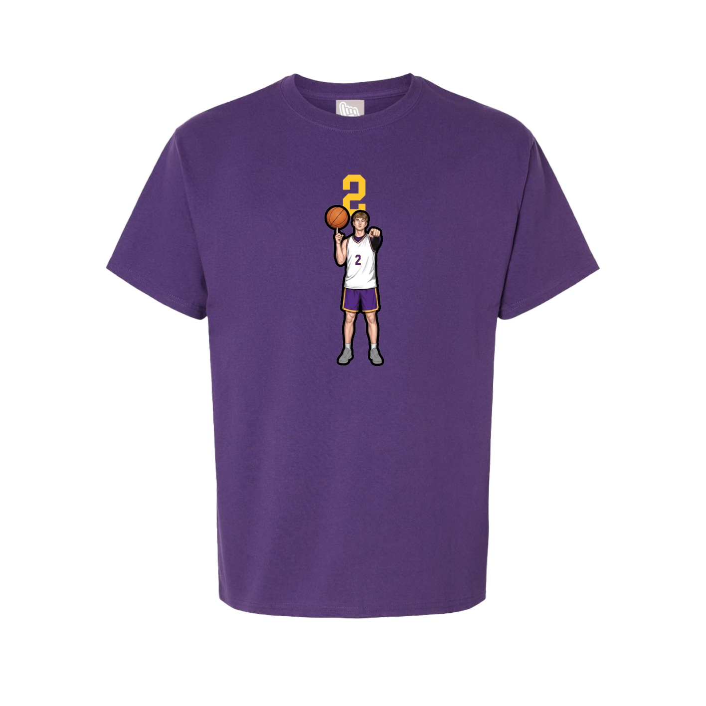 Youth Tee — Number Top in Purple