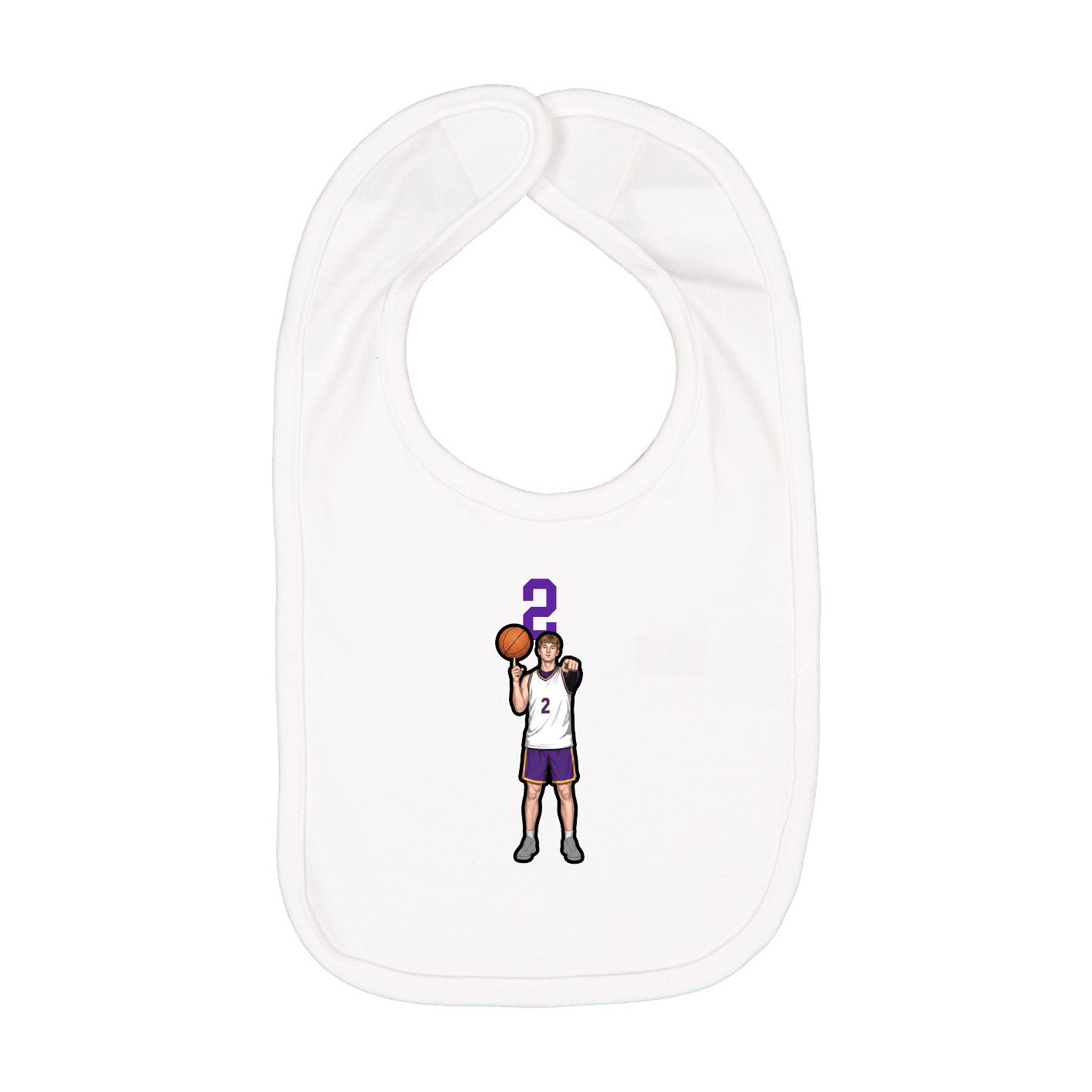 Infant Bib — Number Top in White
