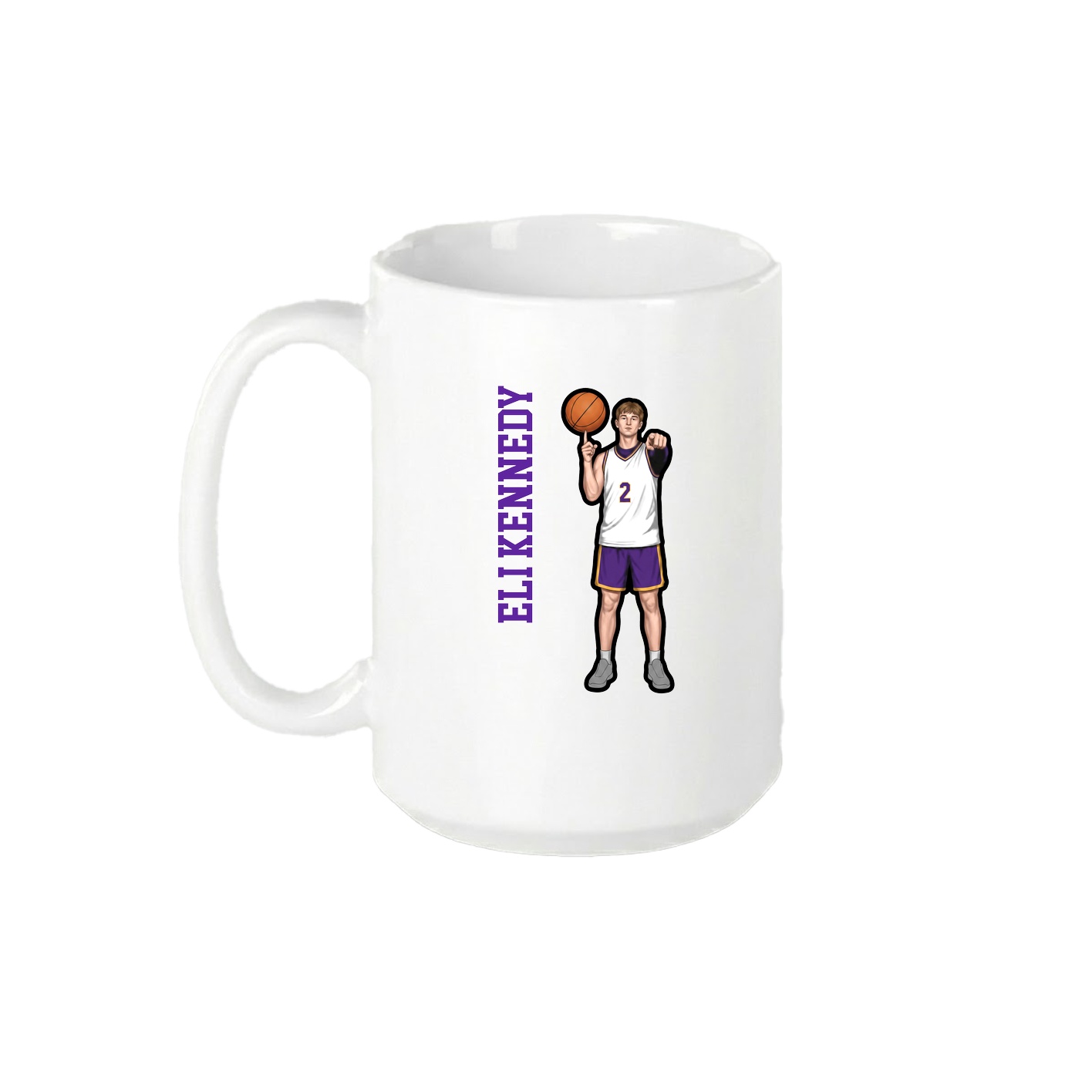 15oz Coffee Mug — Name Vertical in White