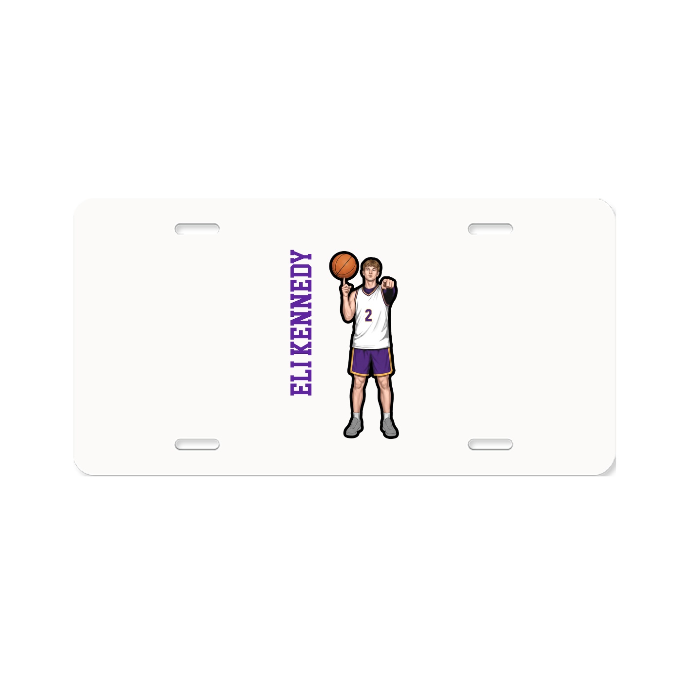 License Plate — Name Vertical in Classic