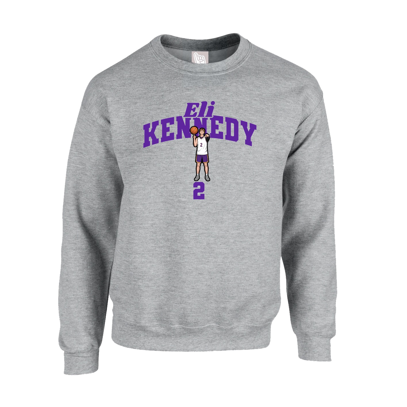 Fleece Crew — Signature Arch in Grey