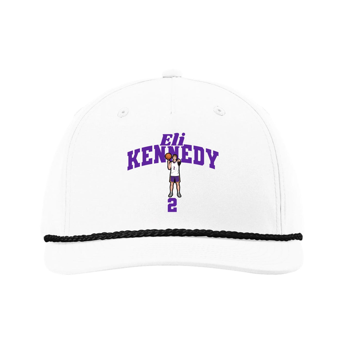 Five-Panel Classic Rope Cap — Signature Arch in White