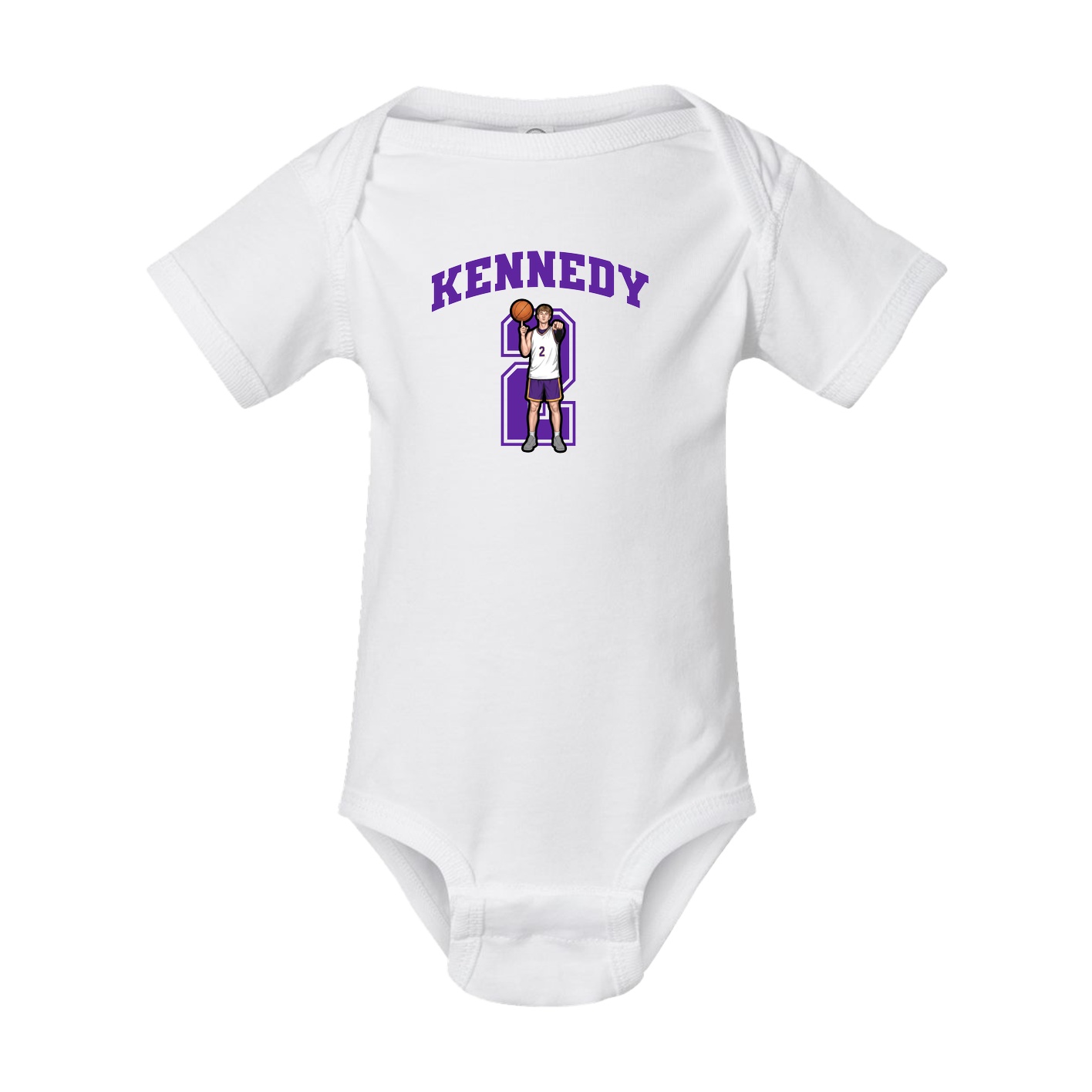 Baby Onesie — Number in White