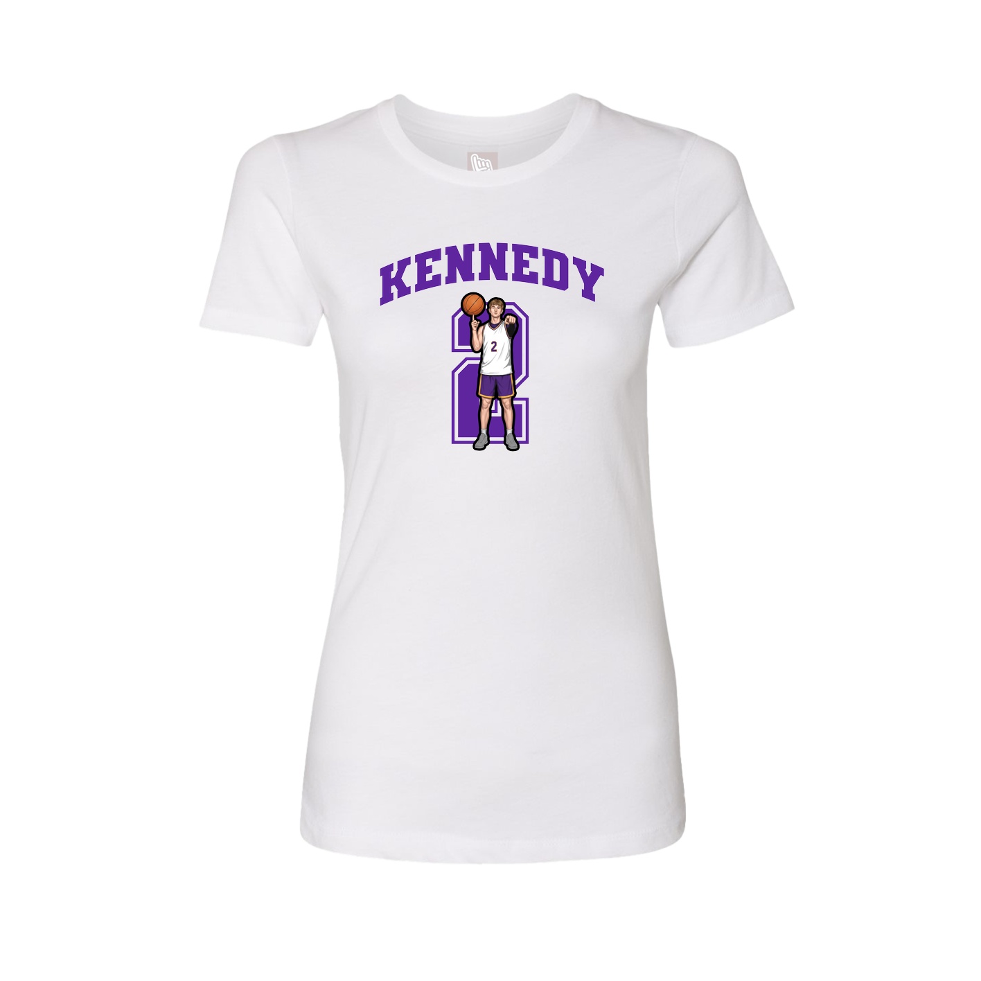 Fitted Women's Tee — Number in White
