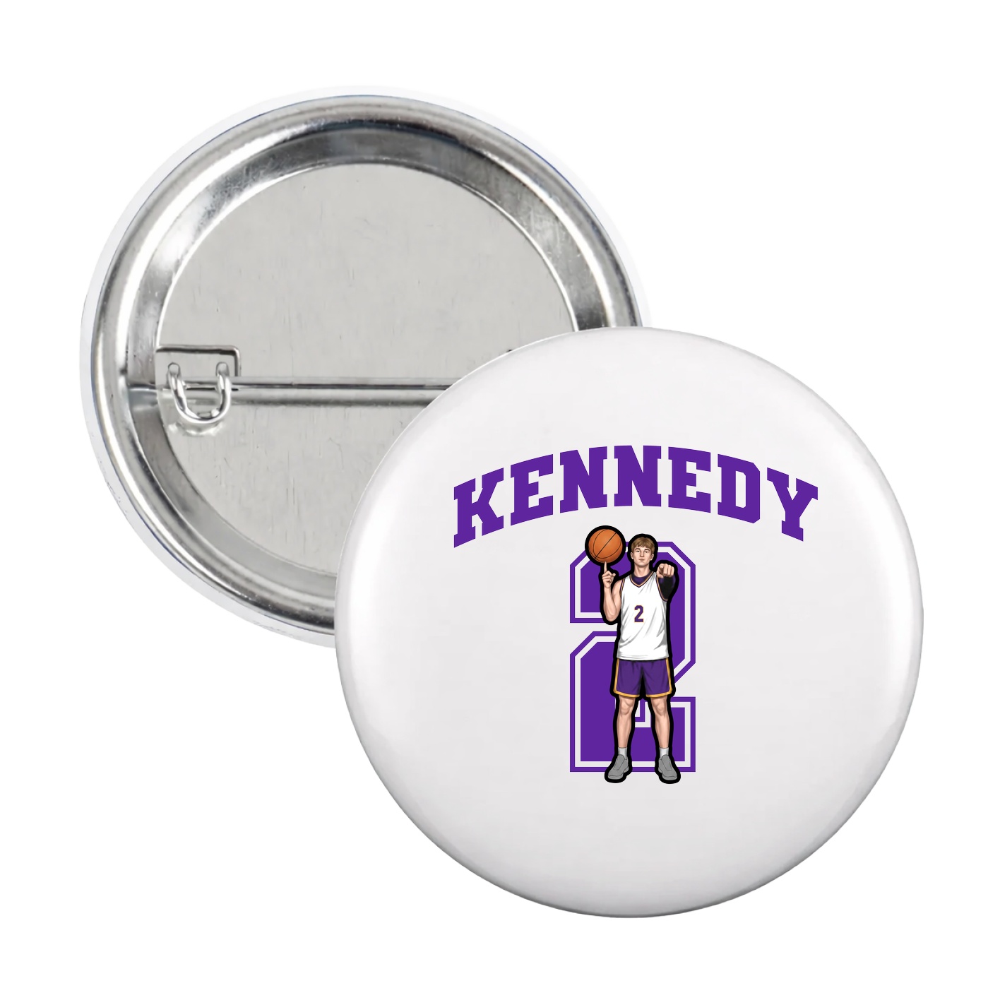 Game Day Button — Number in White