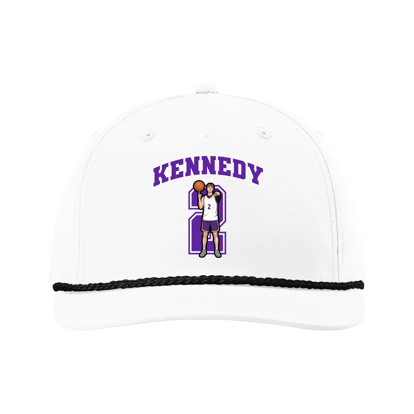 Five-Panel Classic Rope Cap — Number in White