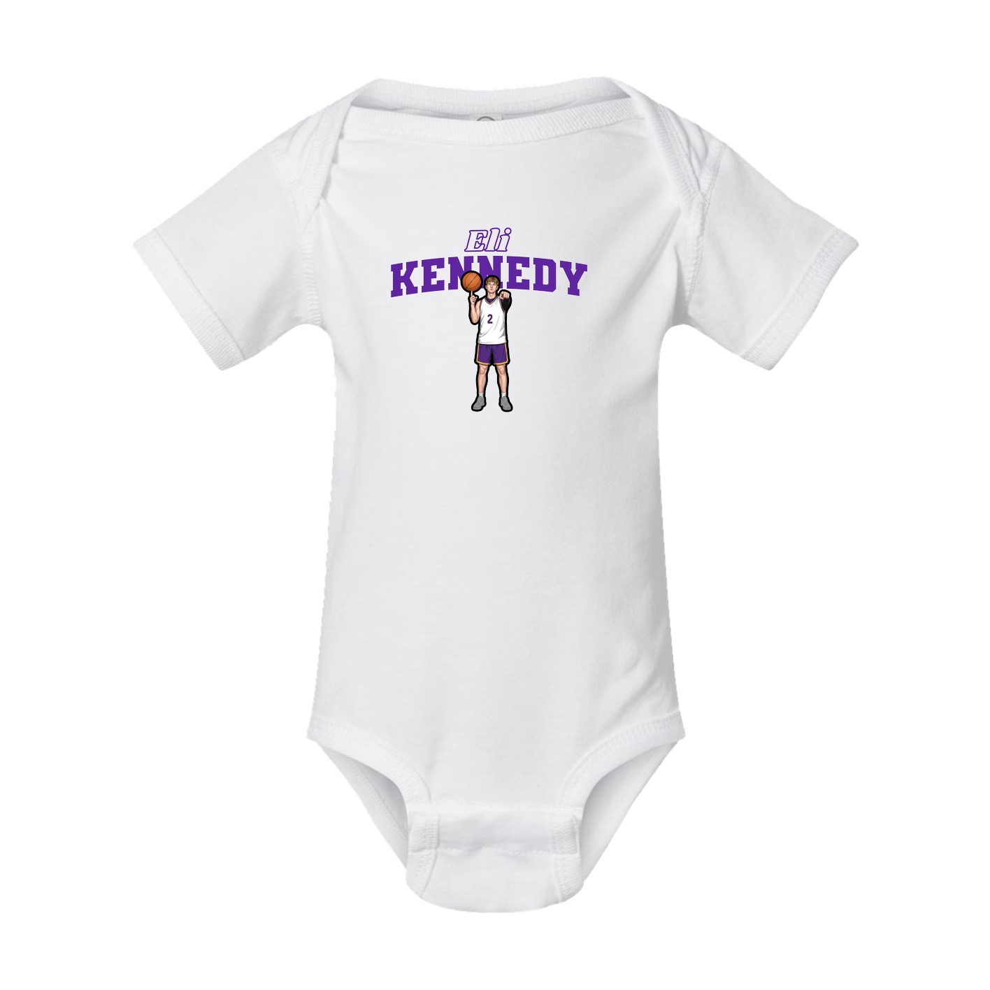 Baby Onesie — Name Arch in White