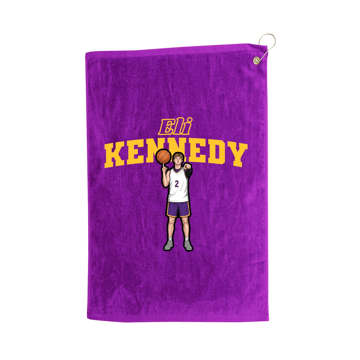 Golf Towel — Name Arch in Purple