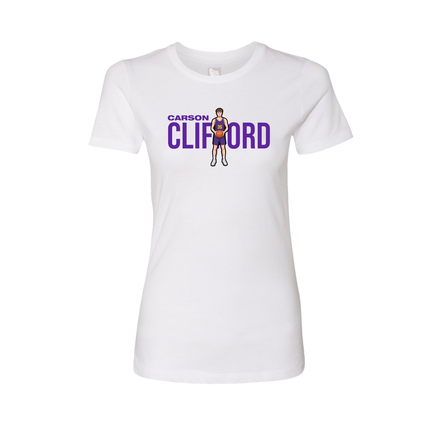 Fitted Women's Tee — Player Name in White