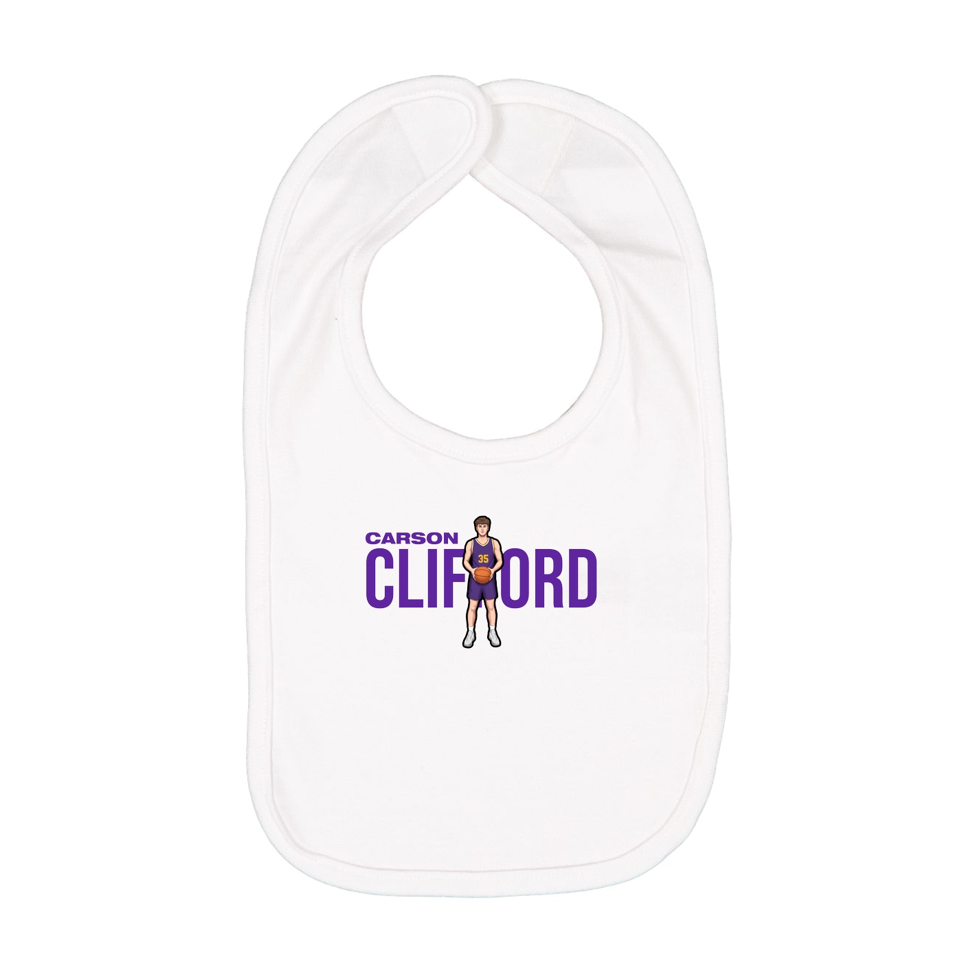 Infant Bib — Player Name in White