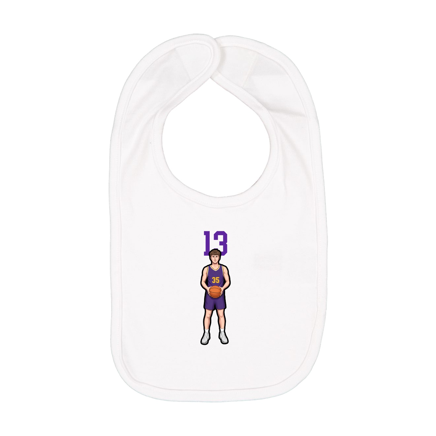 Infant Bib — Number Top in White