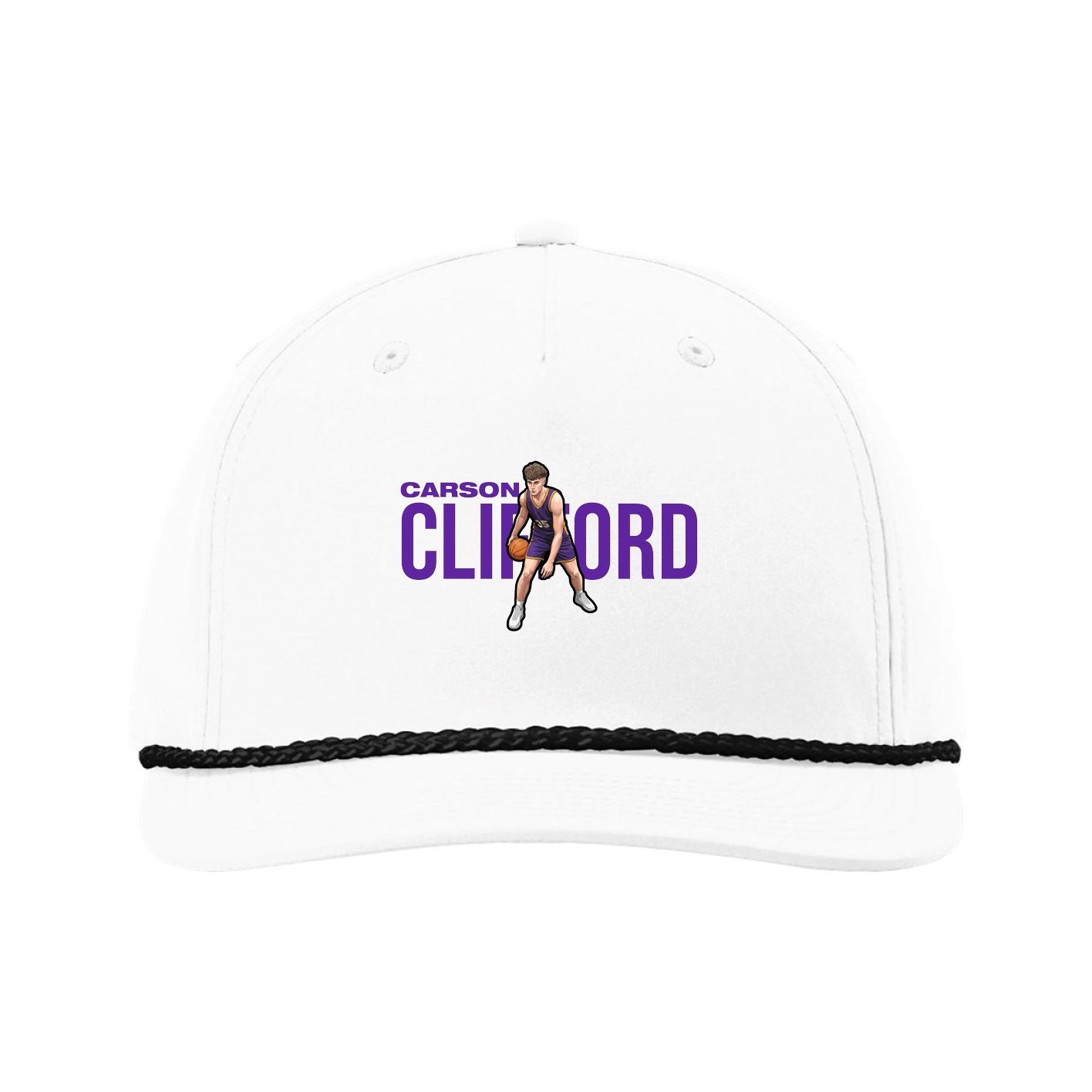 Five-Panel Classic Rope Cap — Player Name in White