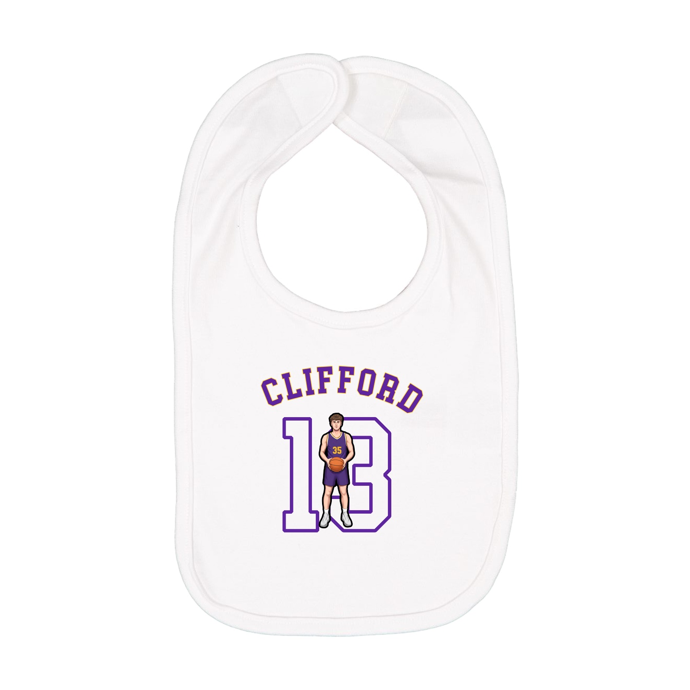 Infant Bib — Shirsey Arch in White