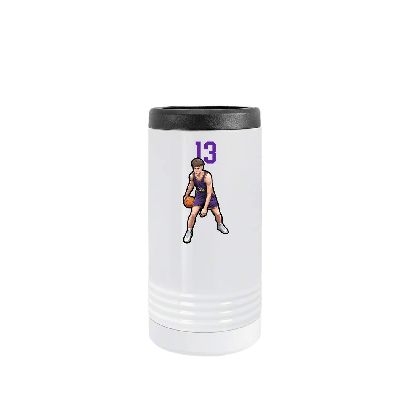 Slim Beverage Holder — Number Top in White