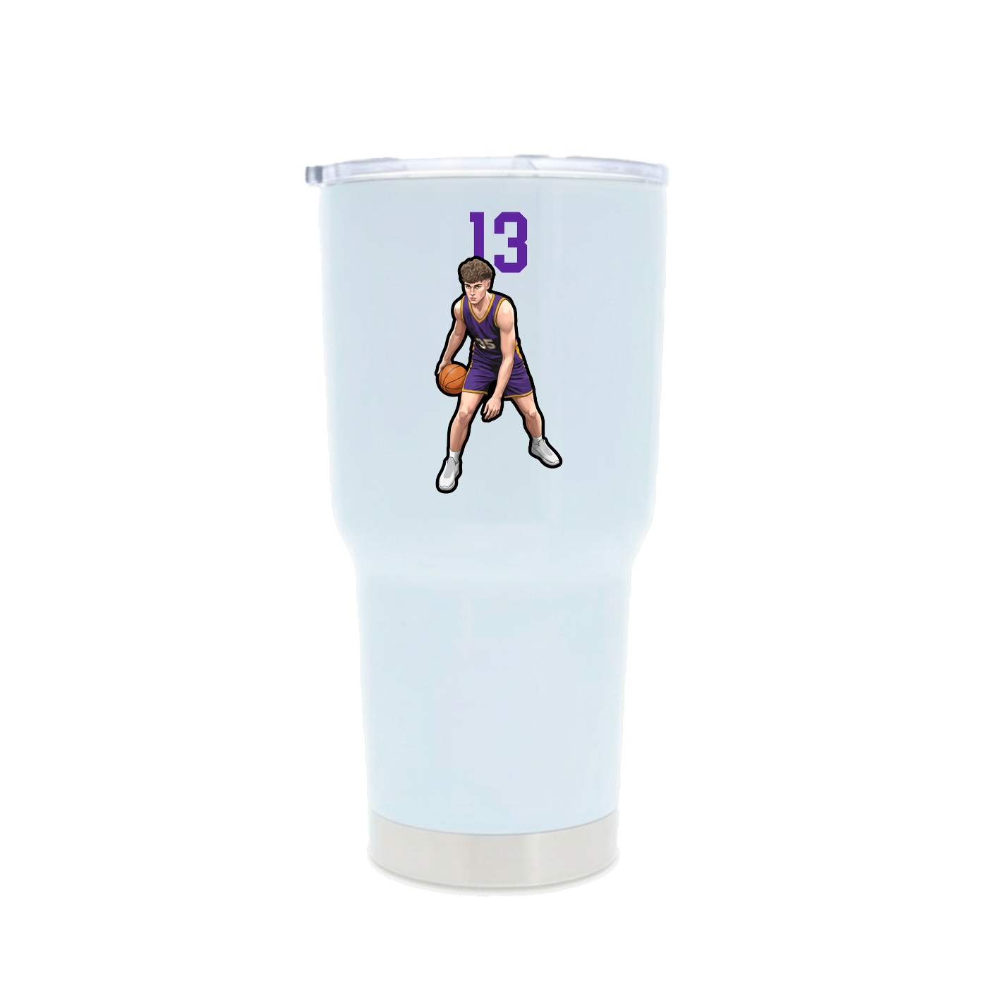 30oz Stainless Steel Tumbler — Number Top in White
