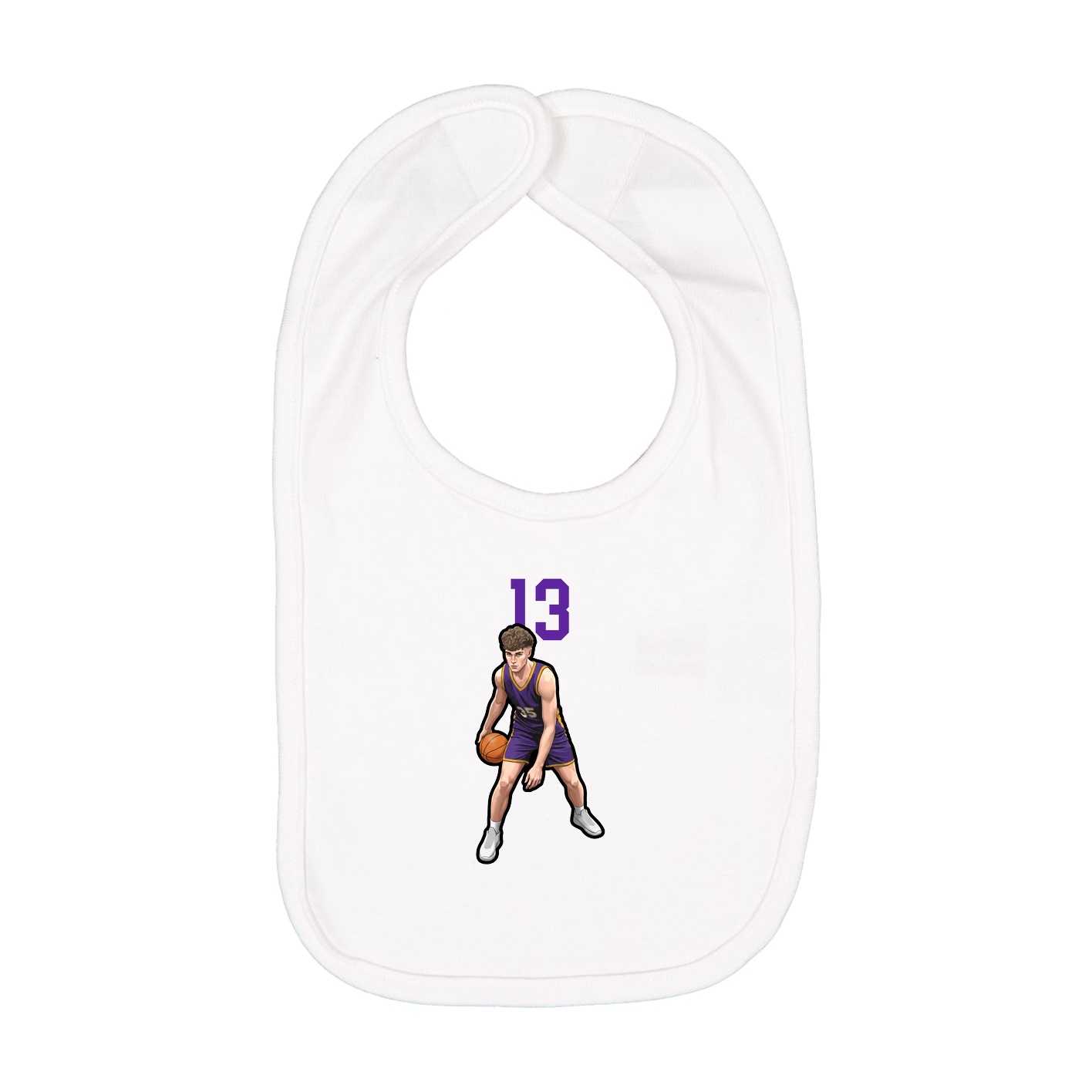 Infant Bib — Number Top in White