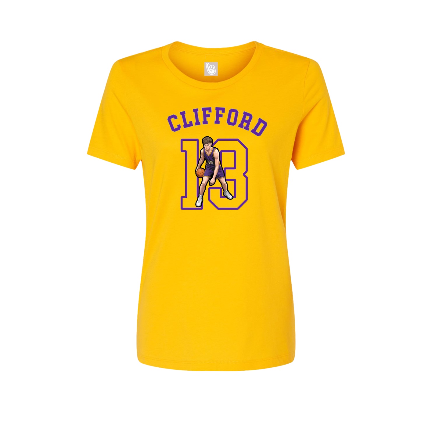 Fitted Women's Tee — Shirsey Arch in Gold