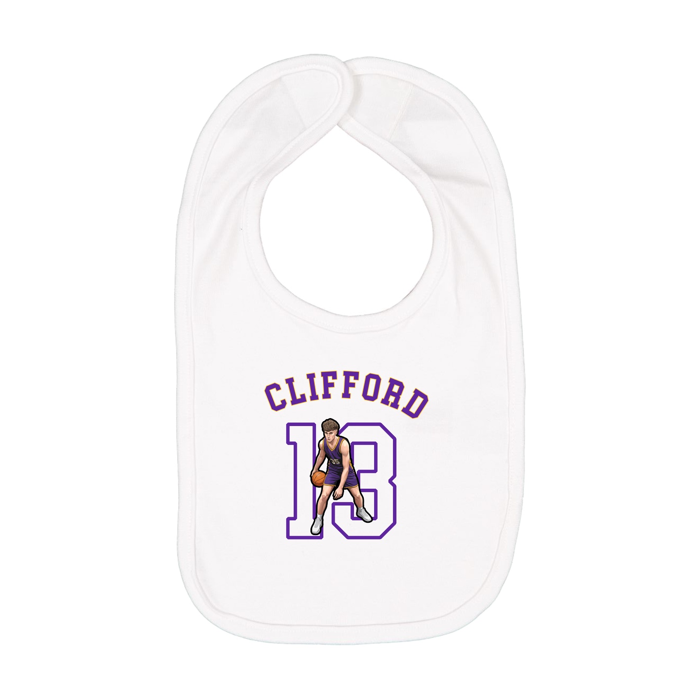 Infant Bib — Shirsey Arch in White