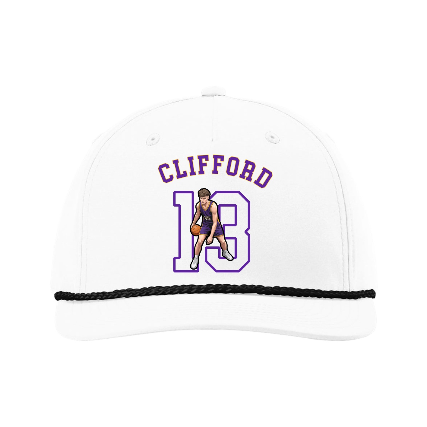 Five-Panel Classic Rope Cap — Shirsey Arch in White