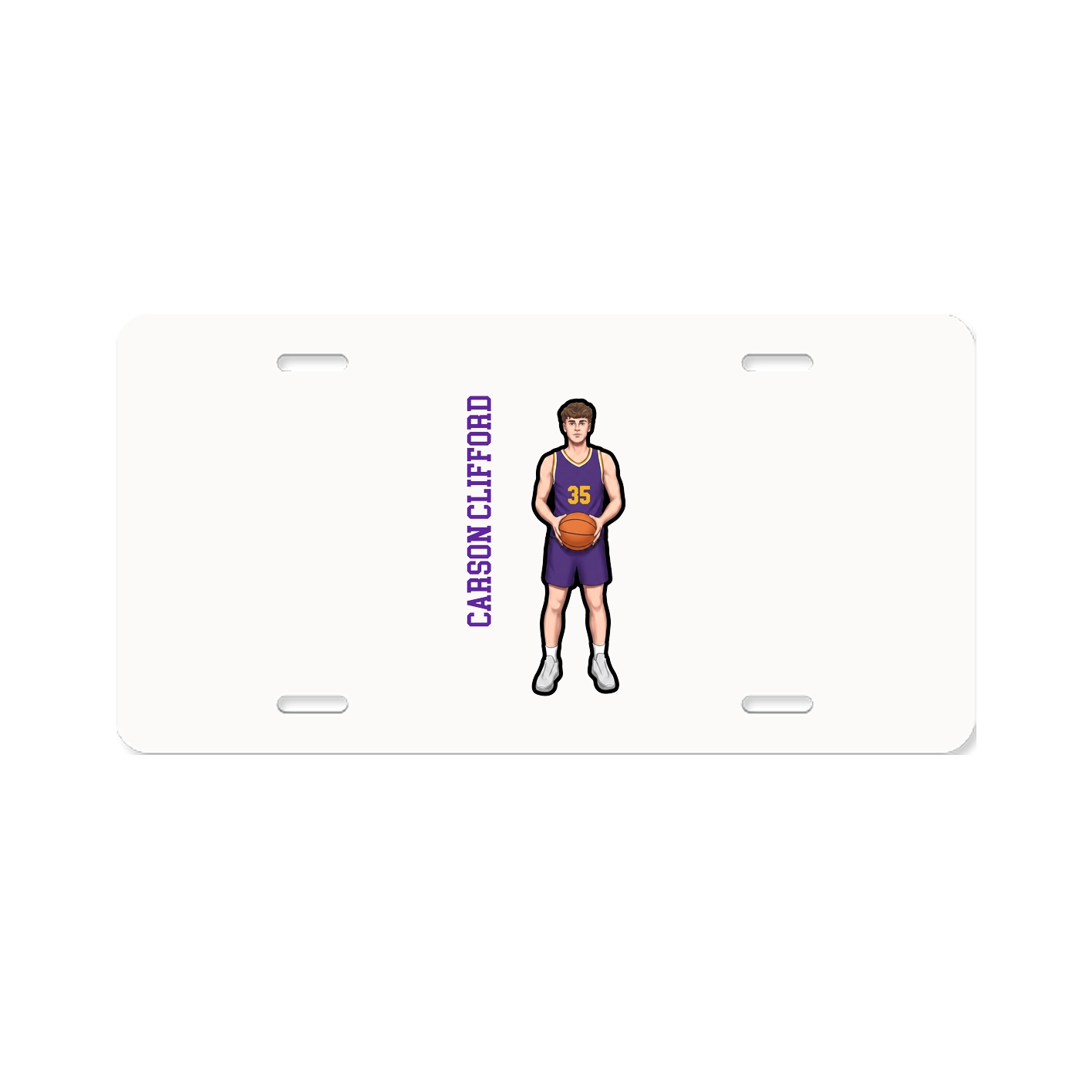 License Plate — Name Vertical in Classic