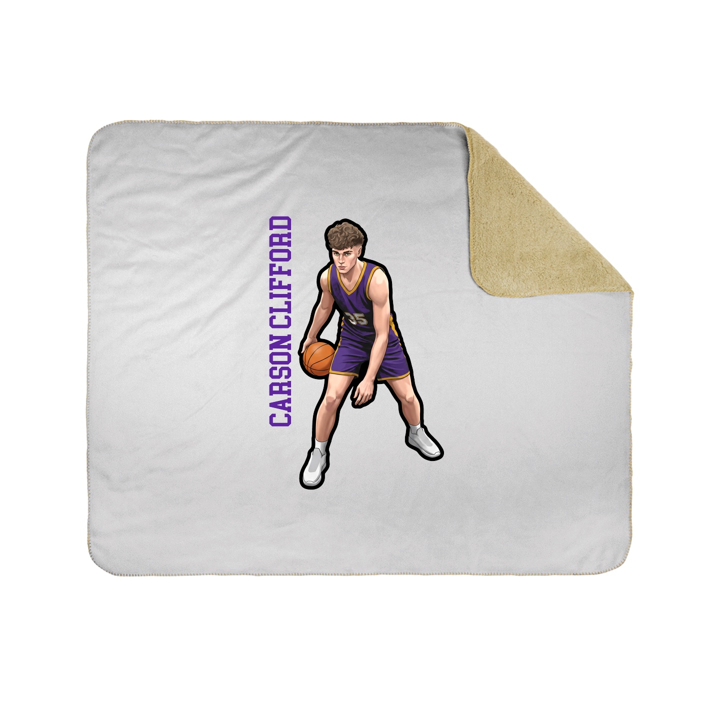 Throw Blanket — Name Vertical in White