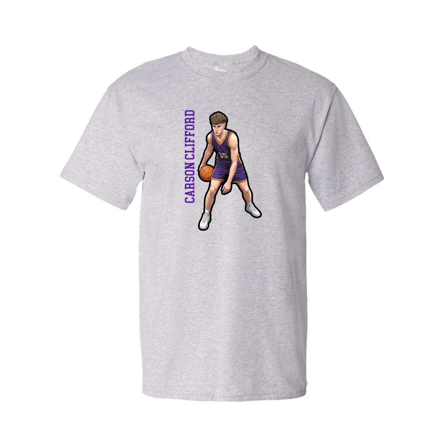 Tee — Name Vertical in Grey
