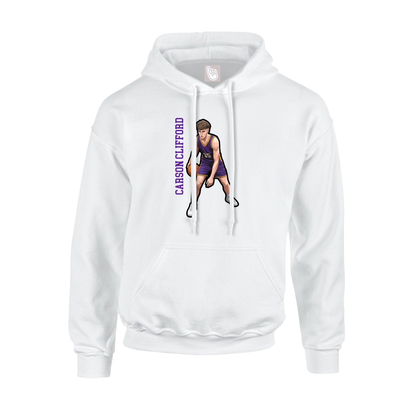 Hoodie — Name Vertical in White