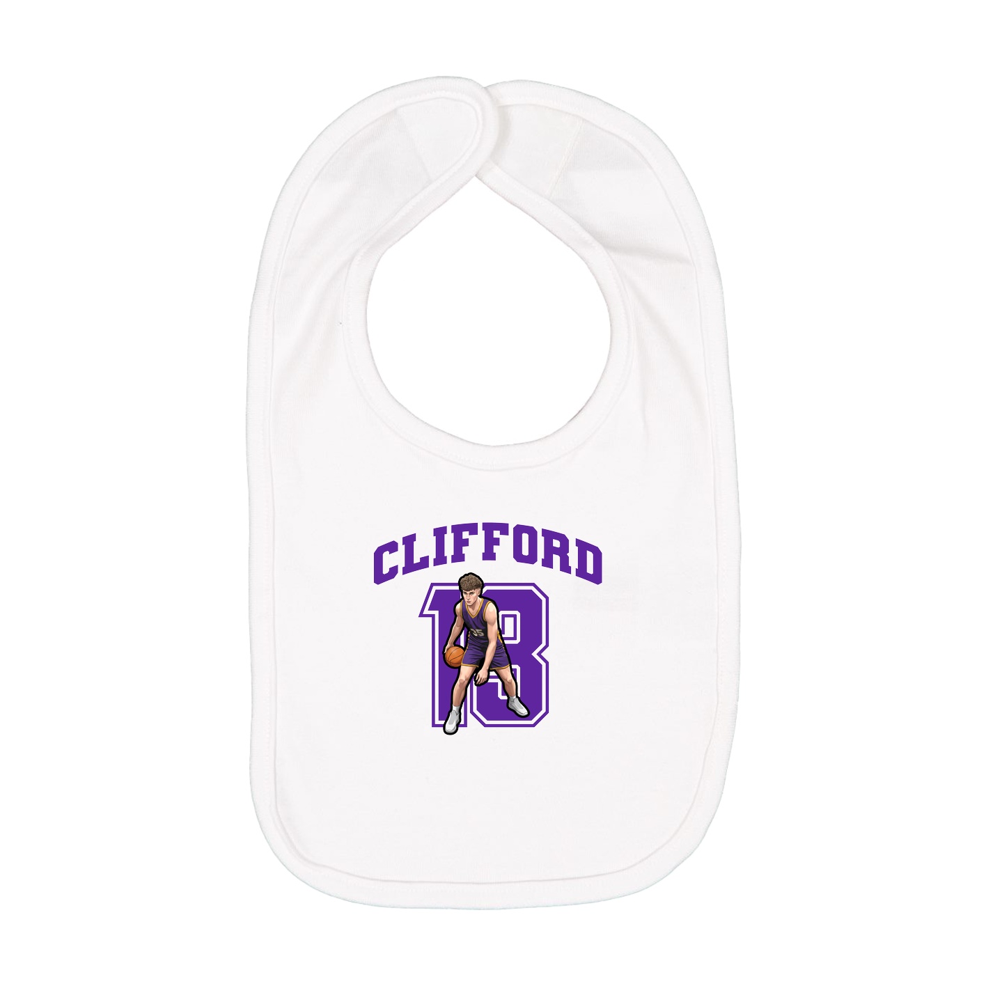 Infant Bib — Number in White