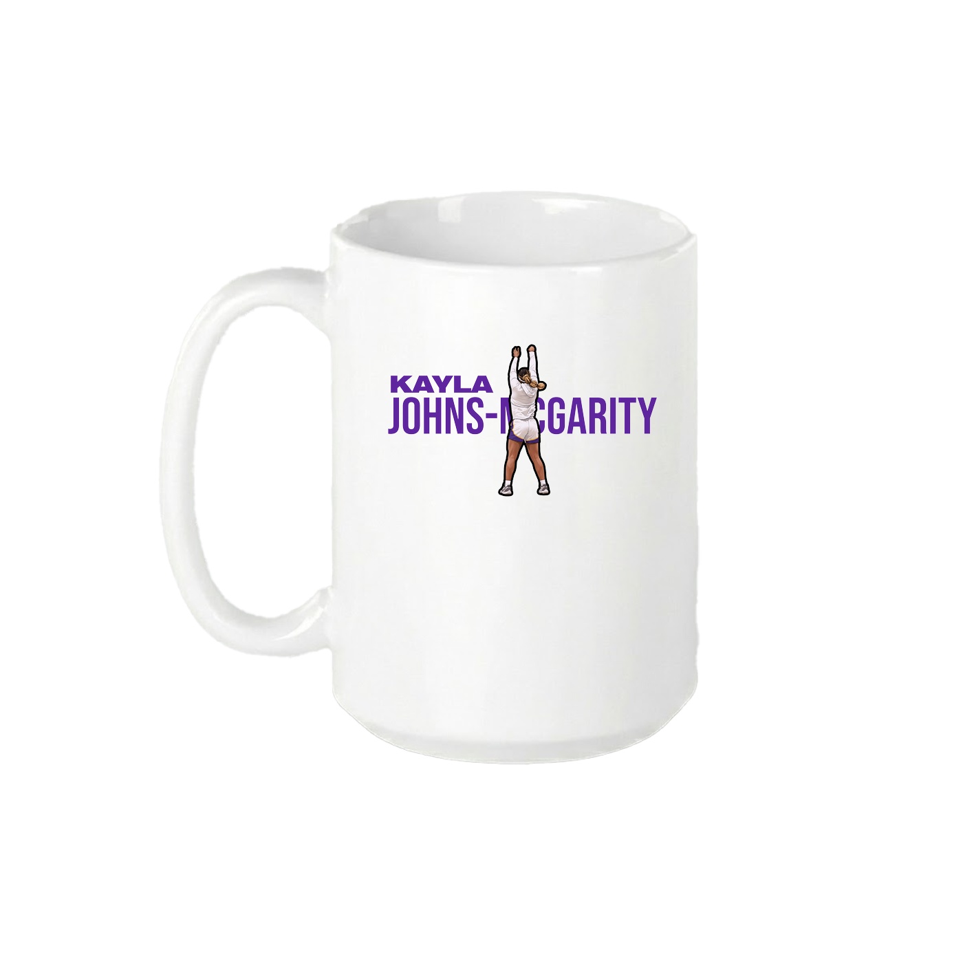 15oz Coffee Mug — Player Name in White