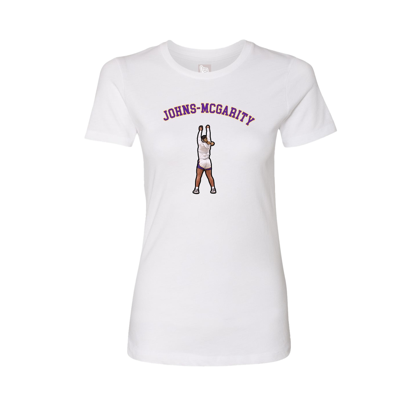 Fitted Women's Tee — Shirsey Arch in White