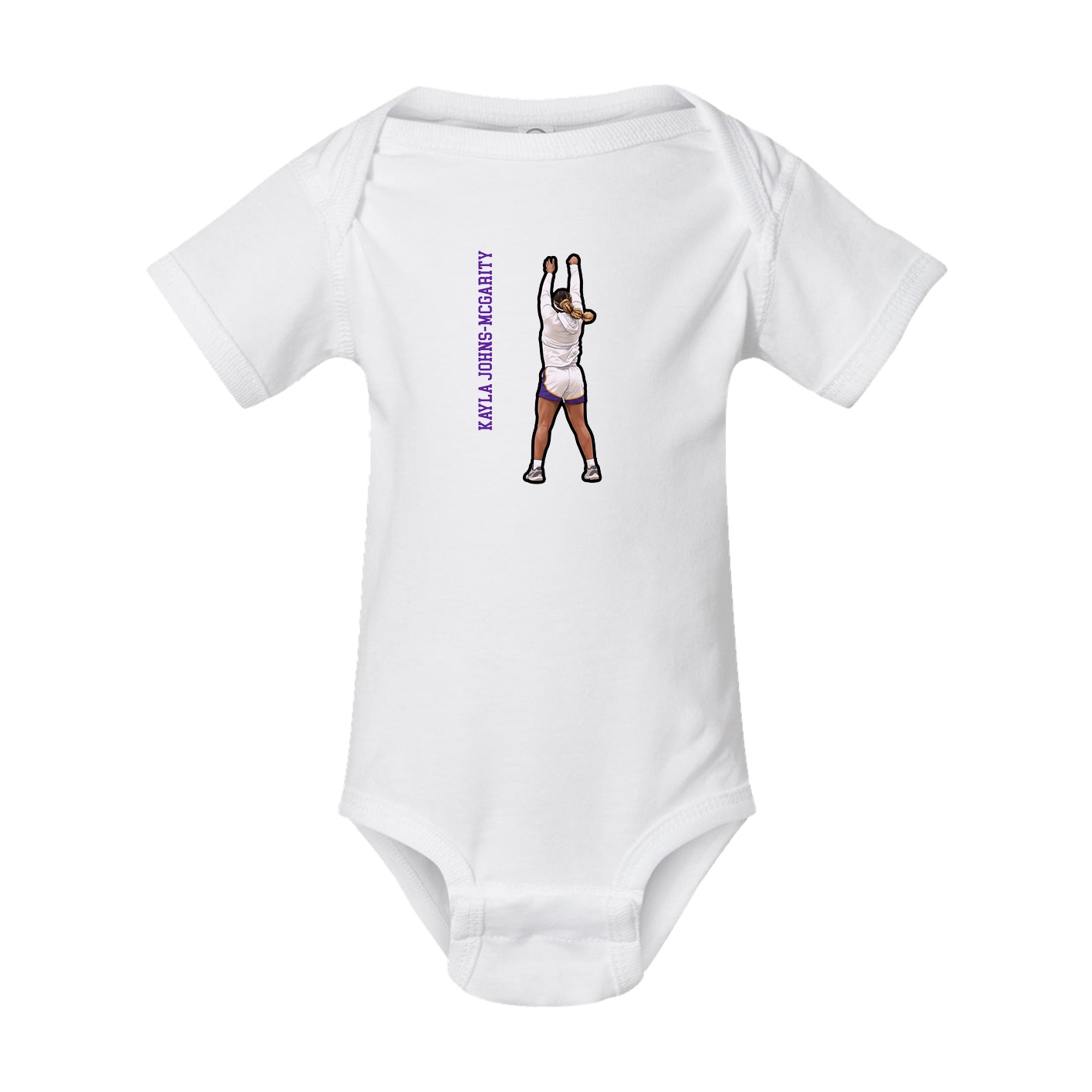 Baby Onesie — Name Vertical in White