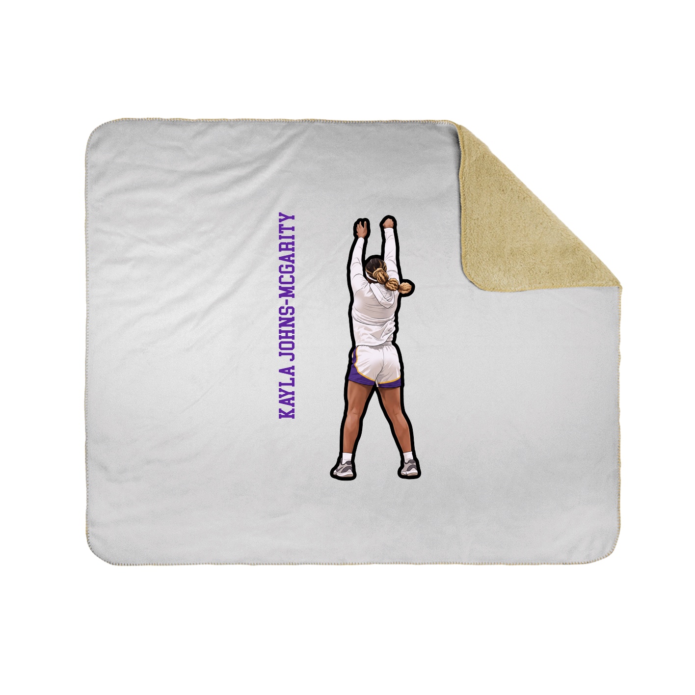 Throw Blanket — Name Vertical in White