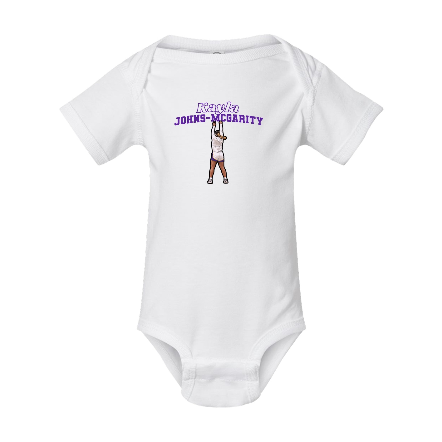Baby Onesie — Name Arch in White