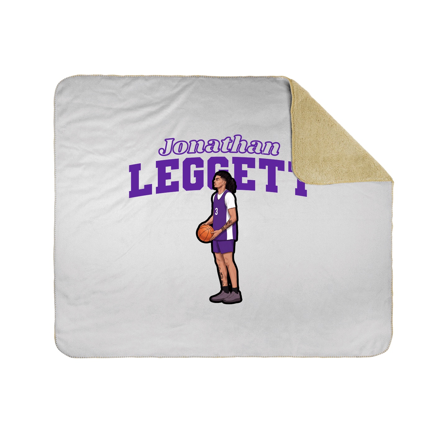 Throw Blanket — Name Arch in White