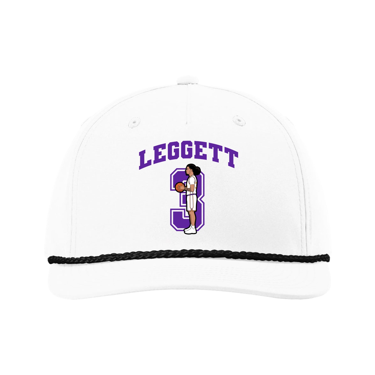 Five-Panel Classic Rope Cap — Number in White