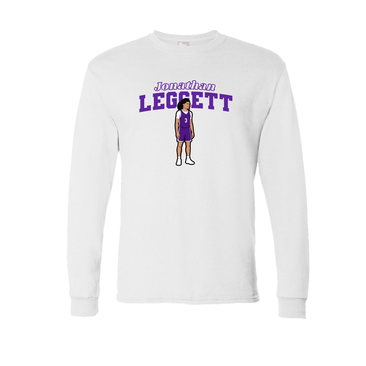 Long Sleeve Tee — Name Arch in White