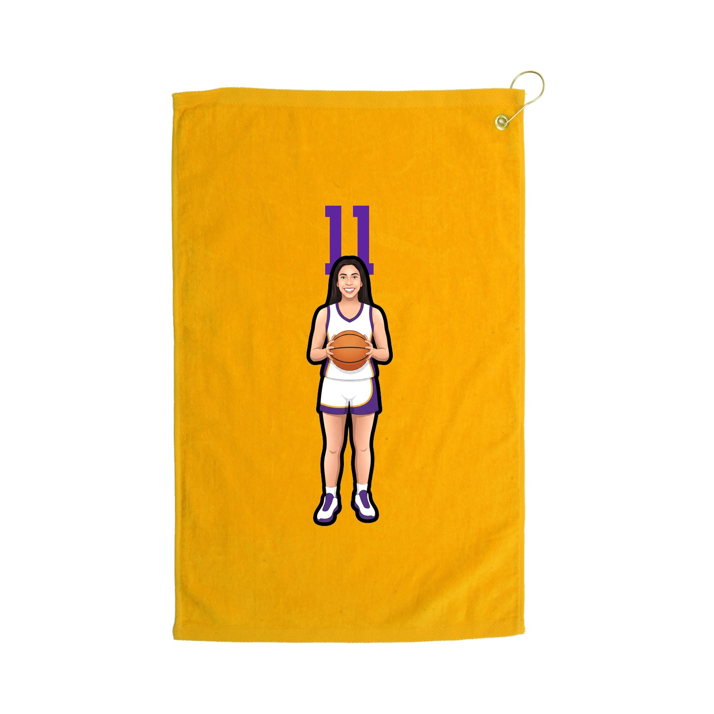 Golf Towel — Number Top in Gold