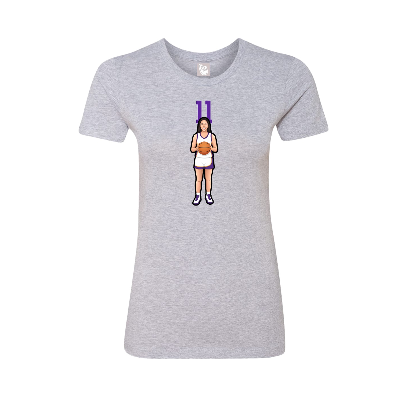 Fitted Women's Tee — Number Top in Grey