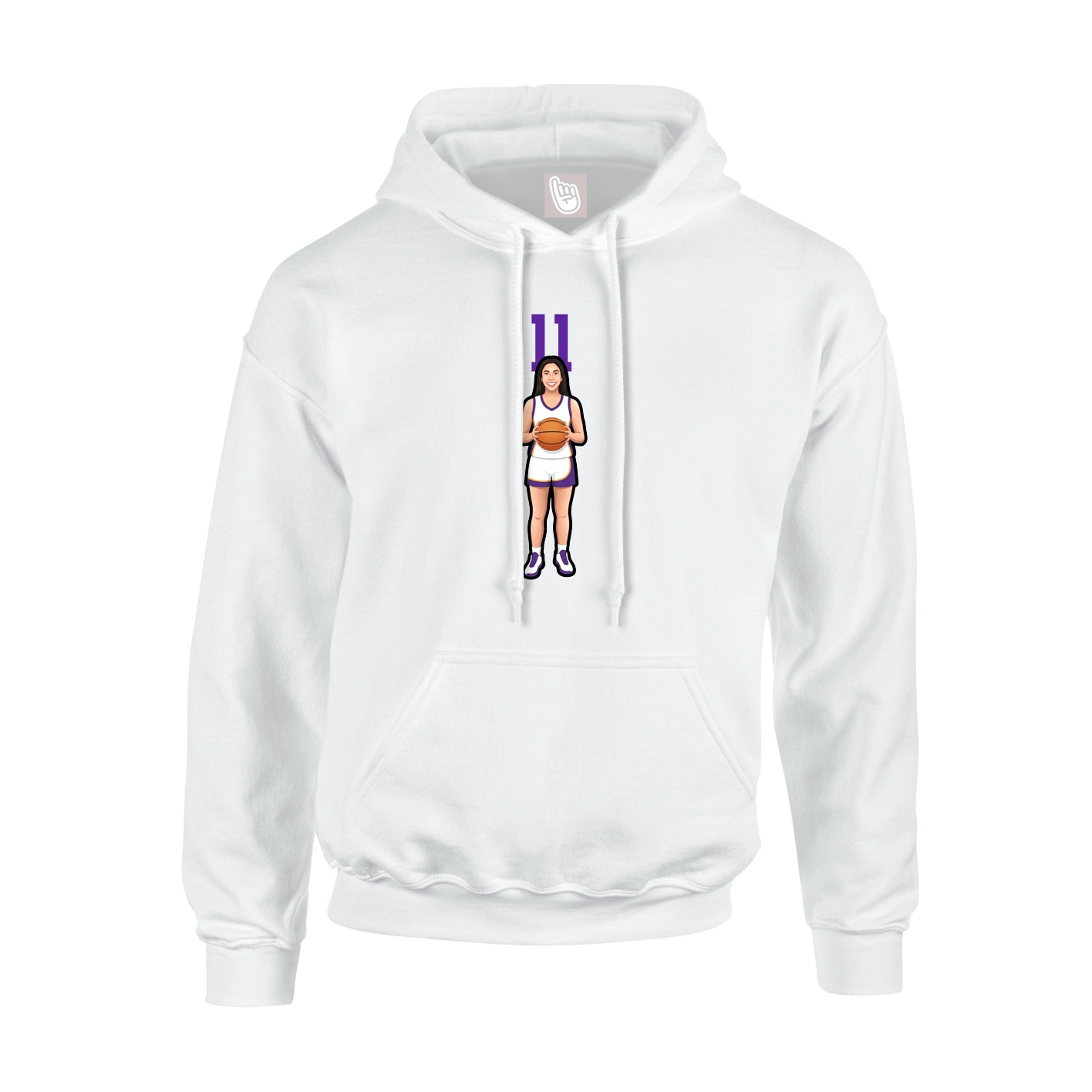 Hoodie — Number Top in White