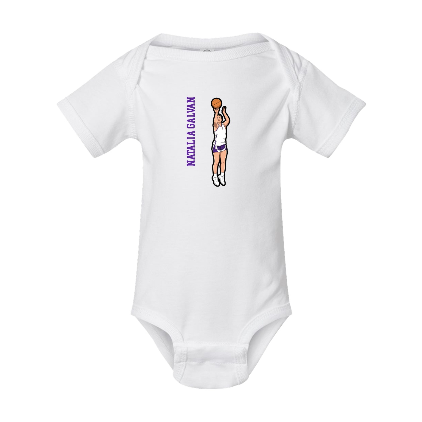 Baby Onesie — Name Vertical in White