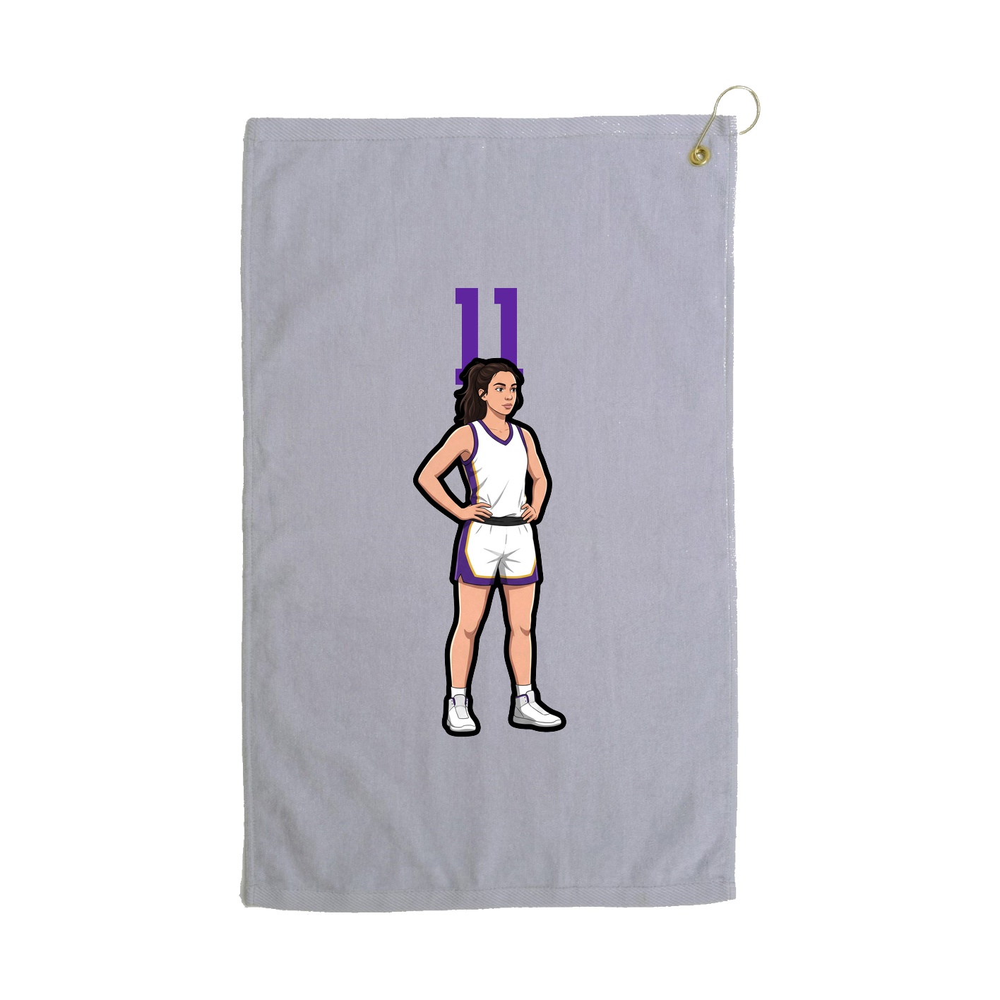 Golf Towel — Number Top in Grey