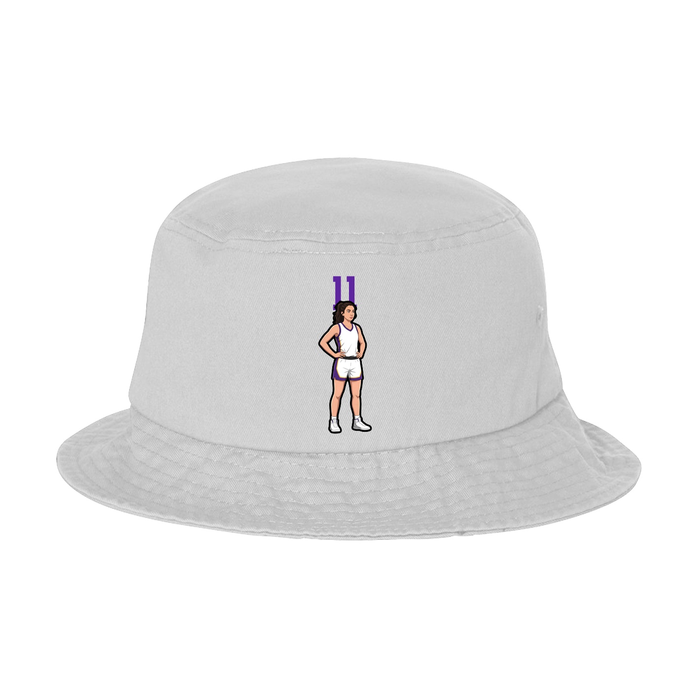 Bucket Cap — Number Top in White