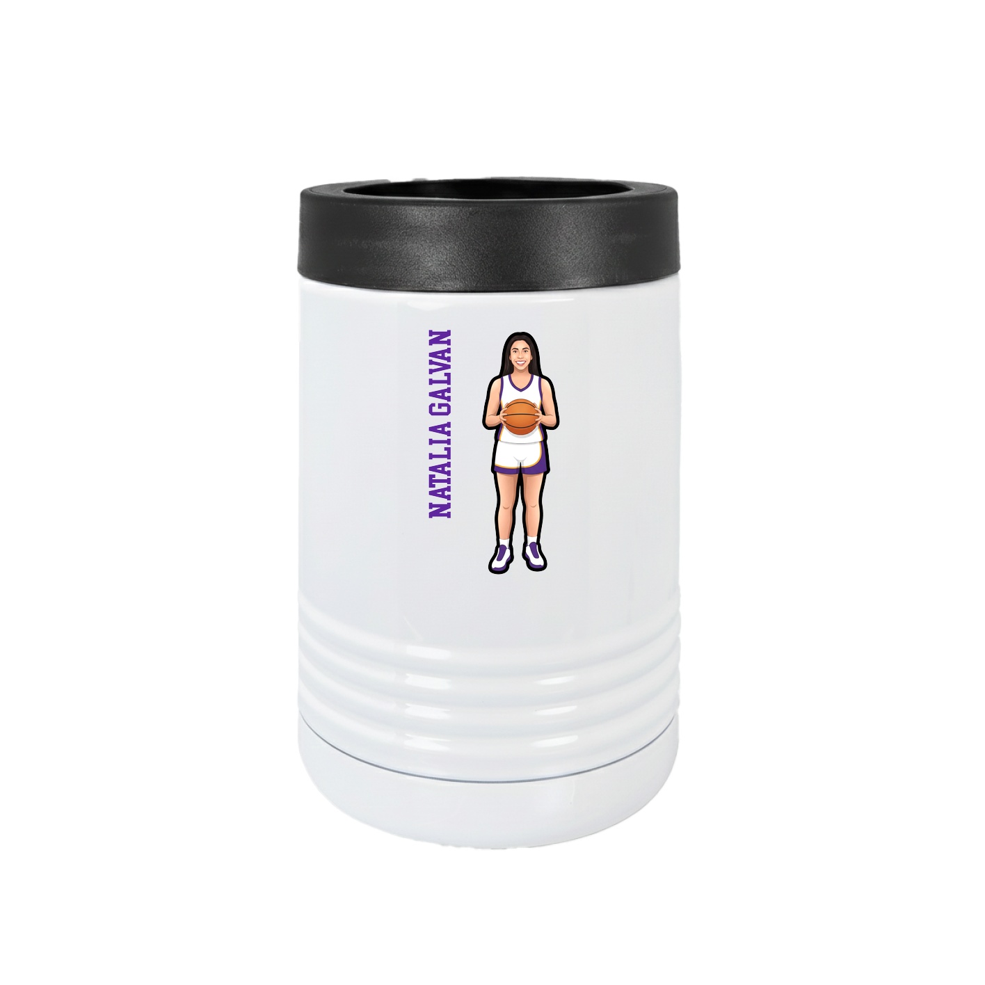 Beverage Holder — Name Vertical in White