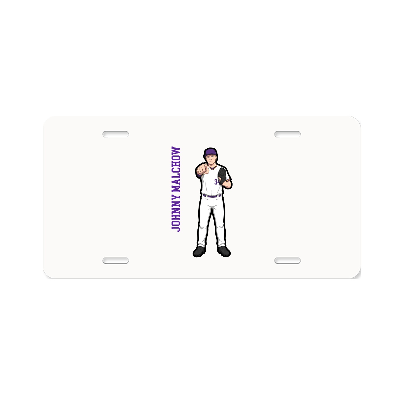 License Plate — Name Vertical in Classic