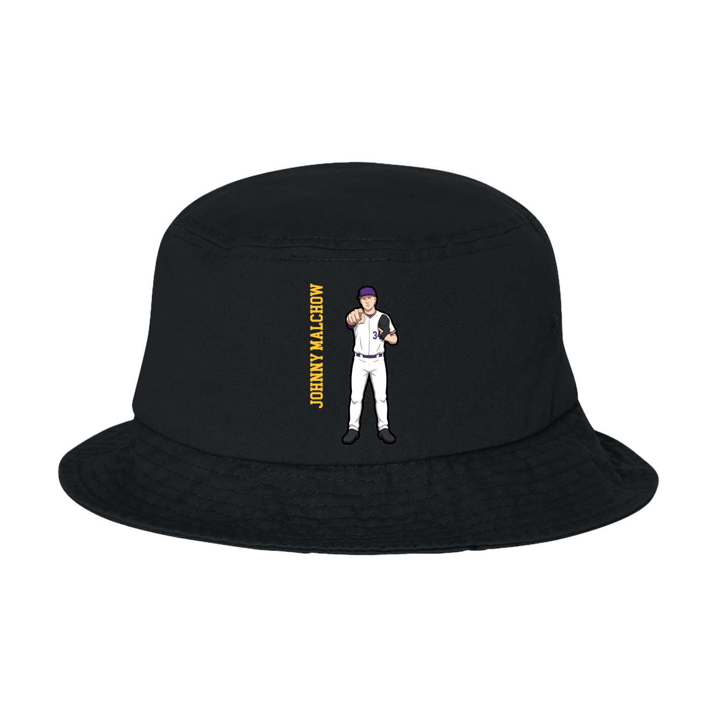 Bucket Cap — Name Vertical in Black