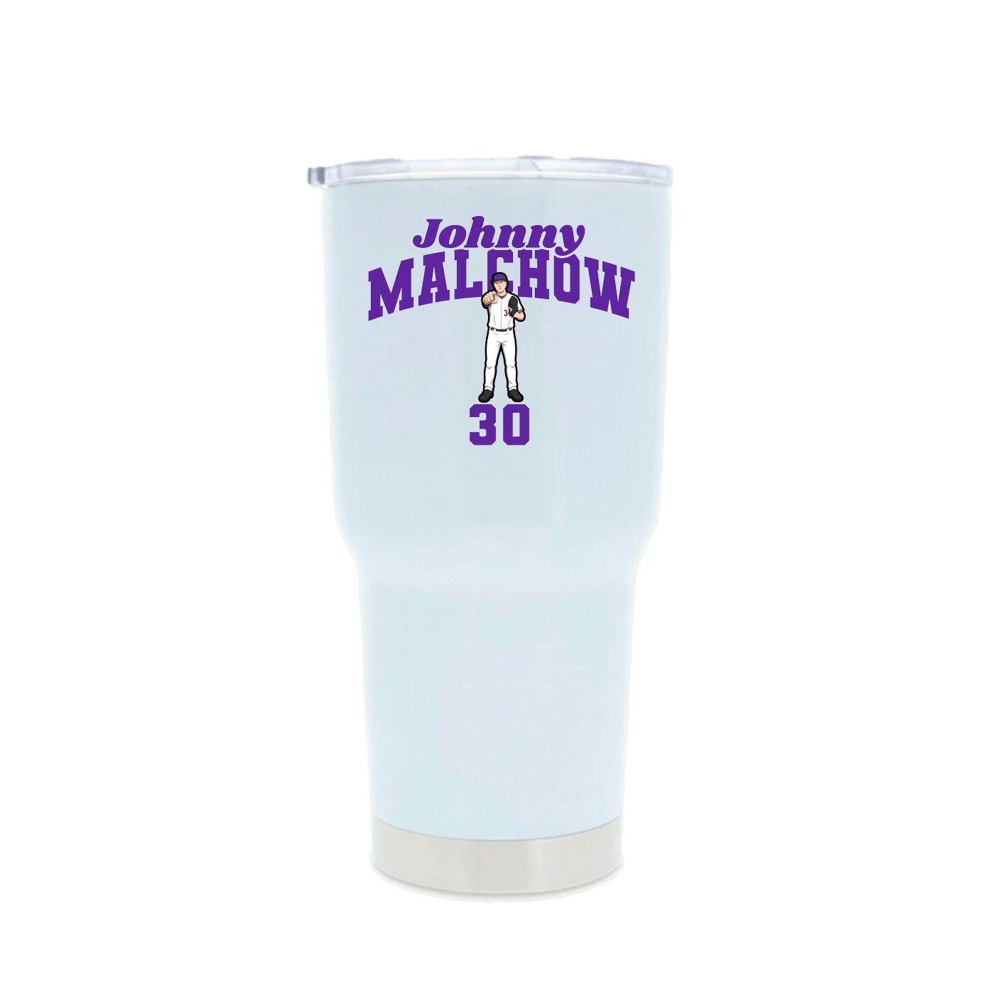 30oz Stainless Steel Tumbler — Signature Arch in White